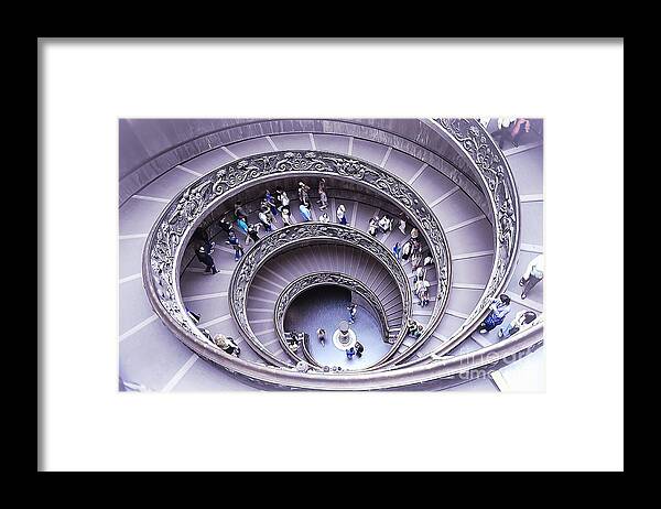 Vatican Museums Interiors Framed Print featuring the painting Stairway in Vatican Museum by Stefano Senise