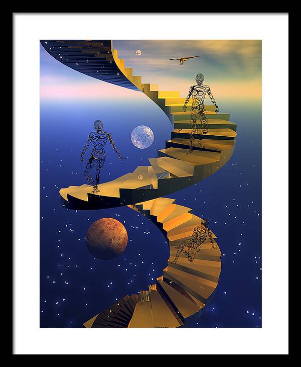 Bryce Framed Print featuring the digital art Stairway to imagination by Claude McCoy