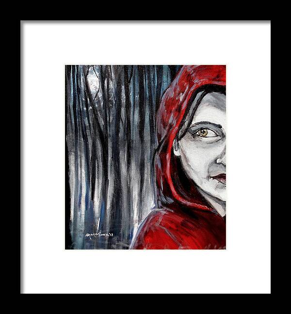 Little Red Riding Hood Framed Print featuring the painting Stalked by Shana Rowe Jackson