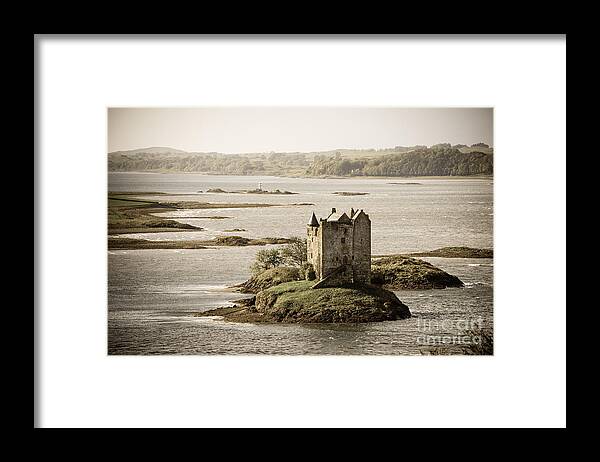 Ancient Framed Print featuring the photograph Stalker Castle vintage by Jane Rix