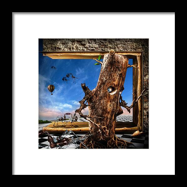 Ladybug Framed Print featuring the digital art Stalkers by Alessandro Della Pietra
