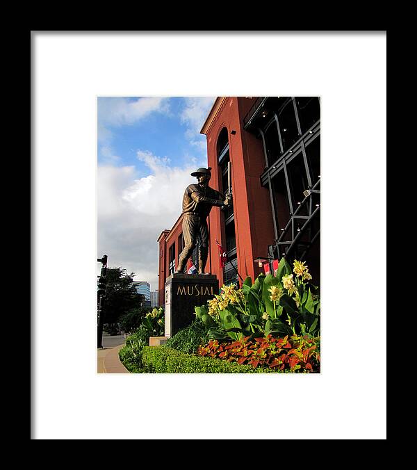 Stan Musial Statues Busch Stadium Framed Print featuring the photograph Stan Musial Statue by John Freidenberg