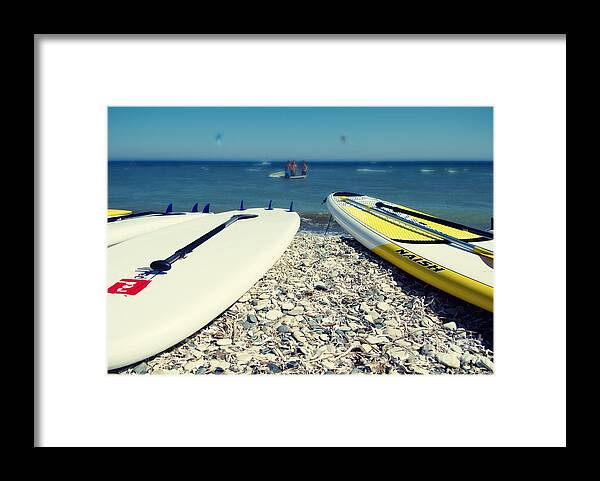 Action Framed Print featuring the photograph Stand Up Paddle Boards by Stelios Kleanthous