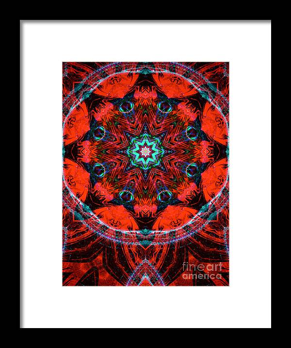 Gabriele Pomykaj Framed Print featuring the digital art Star Inside Red 2 by Gabriele Pomykaj