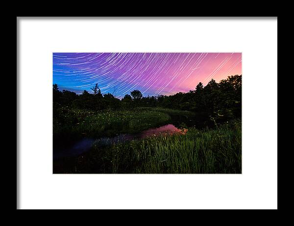 Matt Molloy Framed Print featuring the photograph Star Lines and Fireflies by Matt Molloy