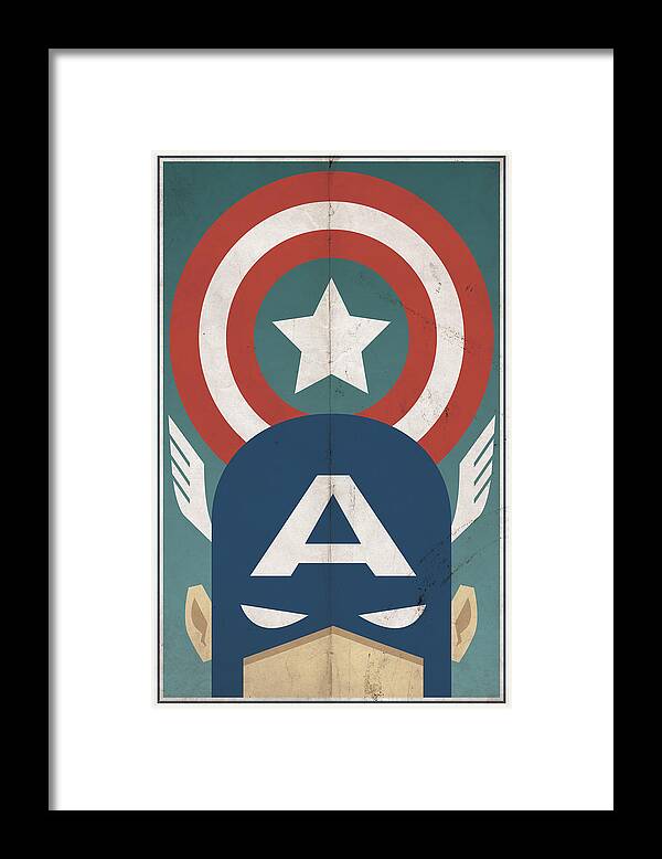 Hero Framed Print featuring the digital art Star-Spangled Avenger by Michael Myers