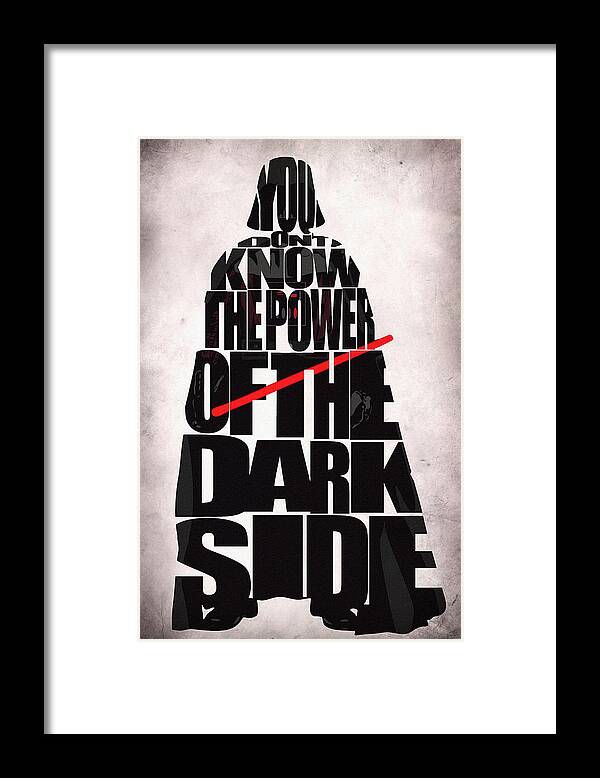Darth Vader Framed Print featuring the digital art Star Wars Inspired Darth Vader Artwork by Inspirowl Design