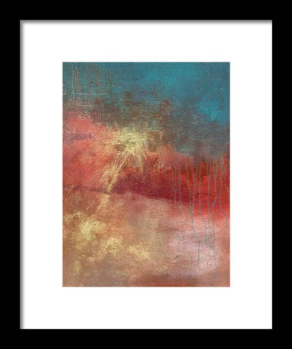 Abstract Framed Print featuring the painting Starburst by Elizabeth Klecker