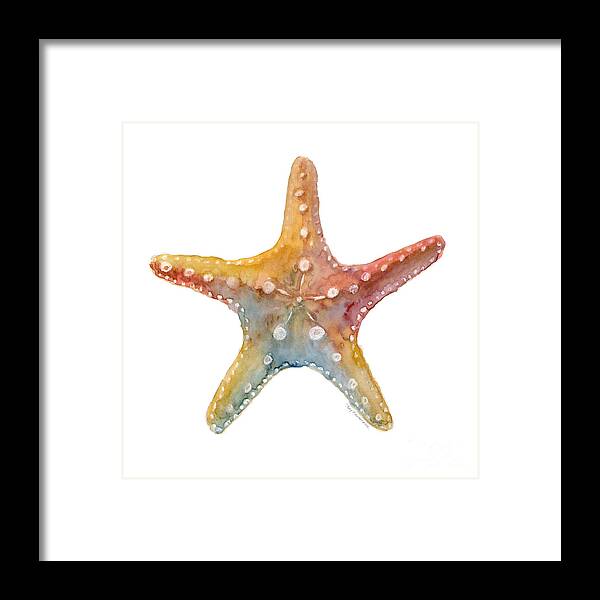 Shell Framed Print featuring the painting Starfish by Amy Kirkpatrick