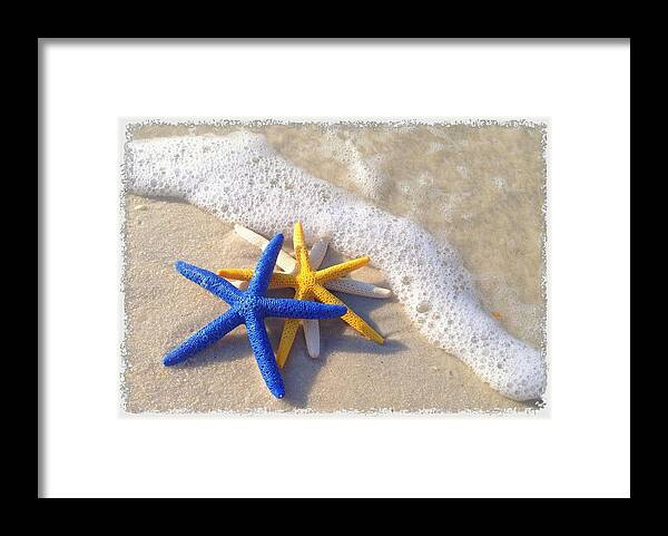 Starfish Framed Print featuring the photograph Starfish in the Surf by Elizabeth Budd