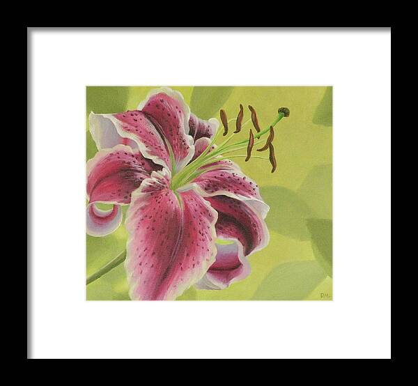 Flower Framed Print featuring the painting Stargazer Lilly by Don Morgan