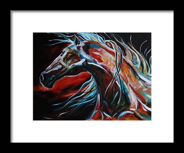 Horse Paintings Framed Print featuring the painting Starlight Run by Laurie Pace