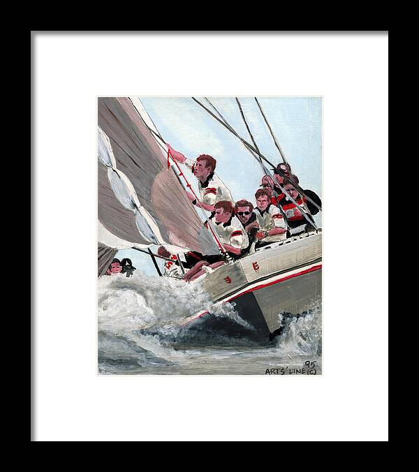 Sailing Framed Print featuring the painting Stars and Stripes by Brian Gilna