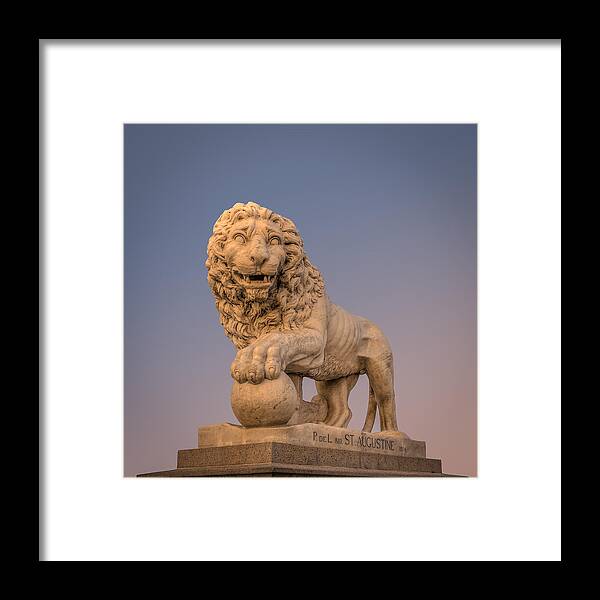 America Framed Print featuring the photograph Statue at The Bridge of Lions by Traveler's Pics