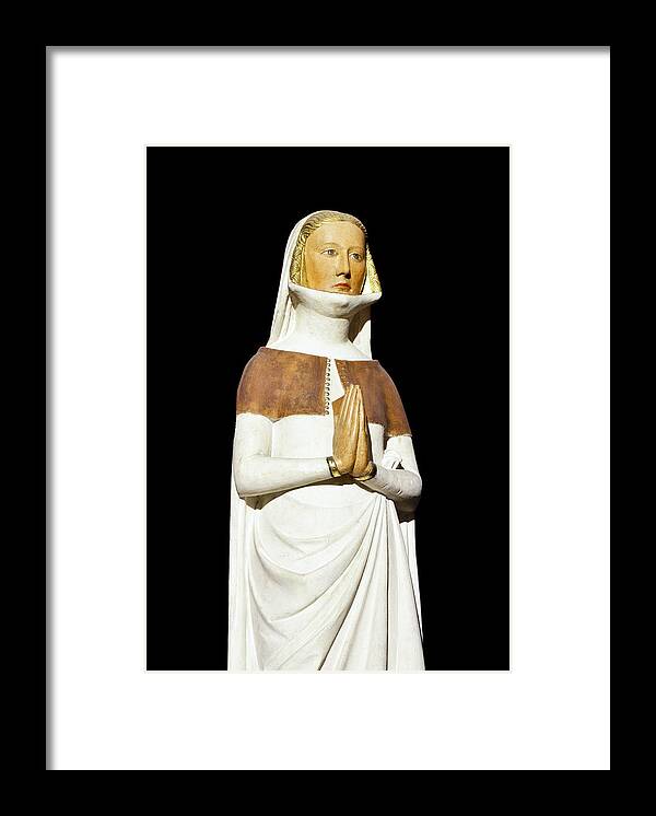 Religious Site Framed Print featuring the photograph Statue of Lady praying by Charles Lupica