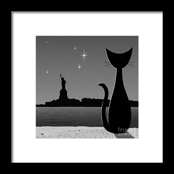 New York Framed Print featuring the digital art Statue of Liberty by Donna Mibus