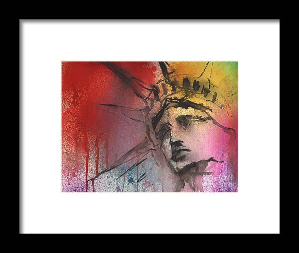 Statue Of Liberty Art Framed Print featuring the painting Statue of Liberty New York painting by Svetlana Novikova