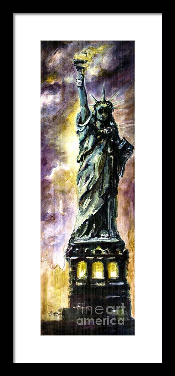  Framed Print featuring the painting Statue of Liberty Part 4 by Ginette Callaway