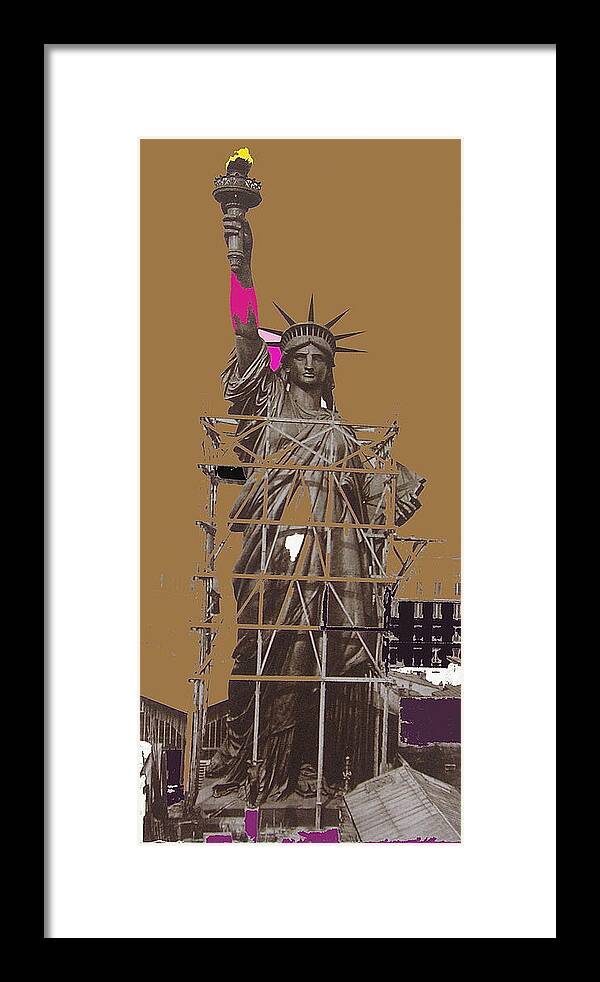  Statue Of Liberty Under Construction 1876-1881 Paris France Color Added 2008 Framed Print featuring the photograph Statue of Liberty under construction 1876-1881 Paris France color added 2008 by David Lee Guss