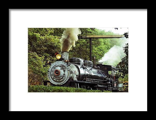 Train Framed Print featuring the photograph Steam Engine by Laurie Perry
