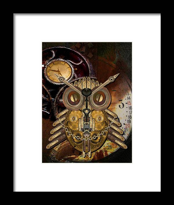 Steampunk Framed Print featuring the photograph Steampunk Owl by Shannon Story