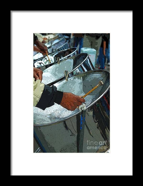 Steel Drum Framed Print featuring the photograph Steel Band Street Musicians by Jeanette French