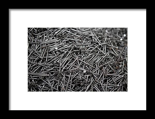 Nottinghamshire Framed Print featuring the photograph Steel Nails by Doug Chinnery