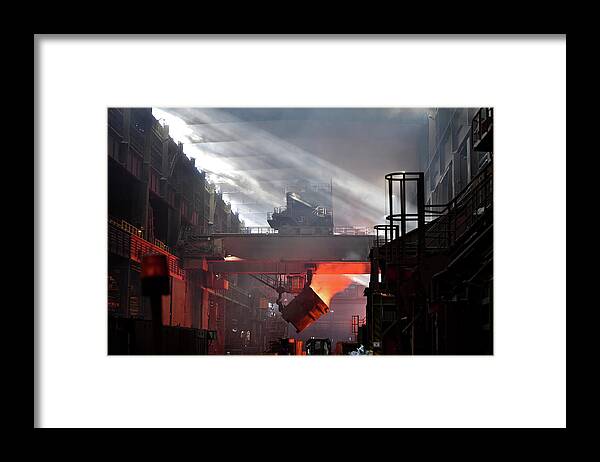 Furnace Framed Print featuring the photograph Steel Production At Salzgitter Ag by Alexander Koerner