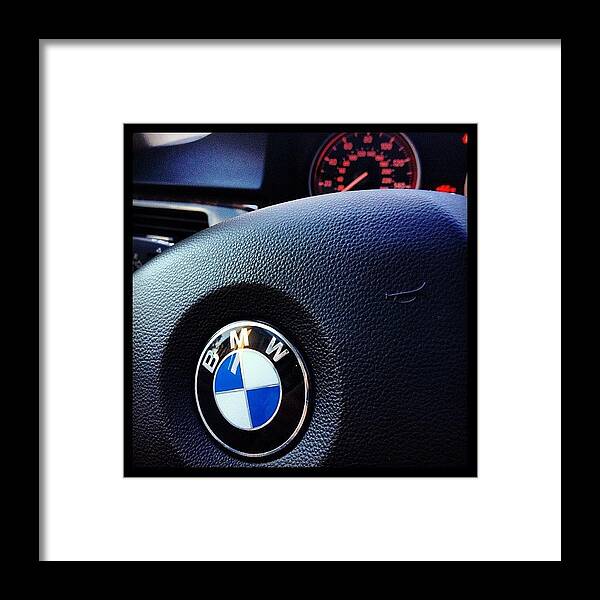 Vehicles Framed Print featuring the photograph Steering Wheel Of A 2009 328i Bmw By by Foto Funnel