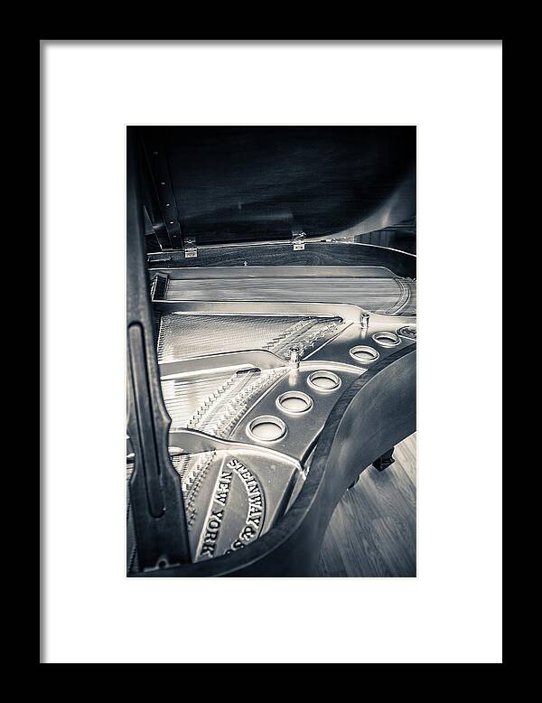 B&w Framed Print featuring the photograph Steinway by Carrie Cole