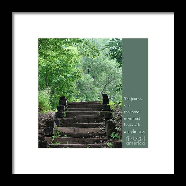 Zen Framed Print featuring the photograph Steps and Lao Tzu Quote by Hermes Fine Art