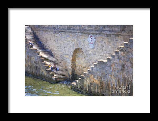 Steps Framed Print featuring the photograph Steps on Seine riverbank by Sheila Smart Fine Art Photography