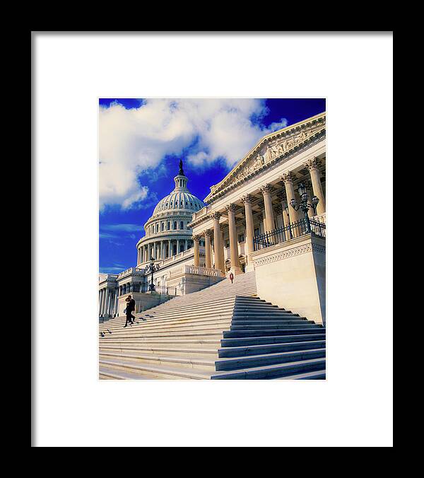 Photography Framed Print featuring the photograph Steps To Senate Chambers At Us Capitol by Panoramic Images
