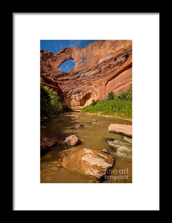 Stevens Arch Framed Print featuring the photograph Stevens Arch - Escalante River - Utah by Gary Whitton