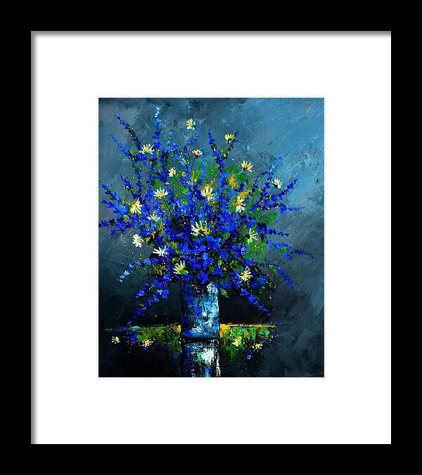 Flowers Framed Print featuring the painting Still life 675130 by Pol Ledent