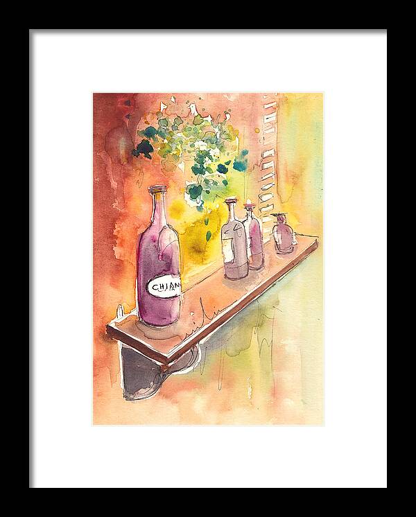 Italy Framed Print featuring the painting Still Life in Chianti in Italy by Miki De Goodaboom