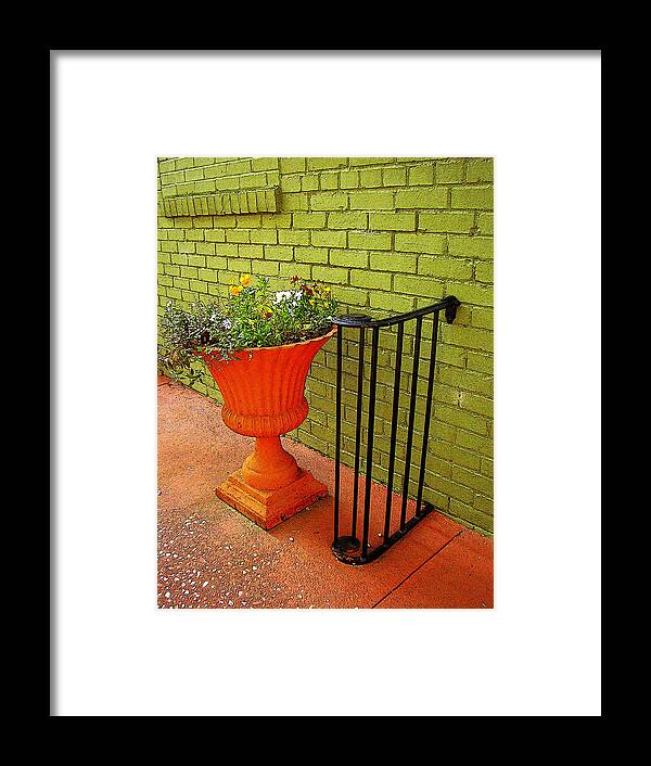 Fine Art Framed Print featuring the photograph Still Life in Colorful Alley by Rodney Lee Williams