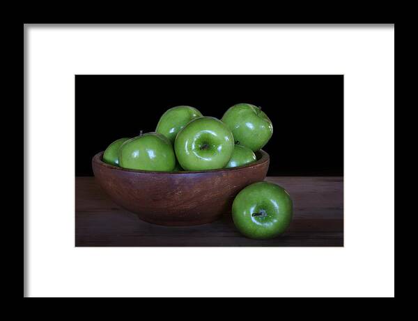 Apples Framed Print featuring the photograph Still Life with Green Apples by Nikolyn McDonald