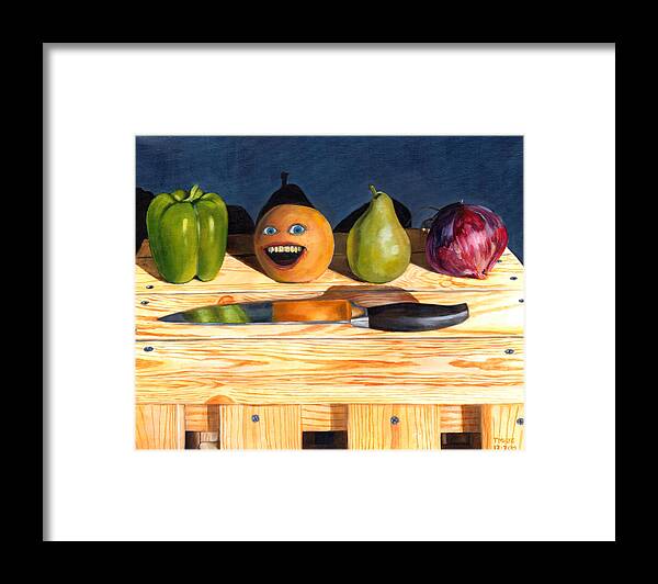 Annoying Orange Framed Print featuring the painting Still Life with Orange No. 1 by Thomas Weeks