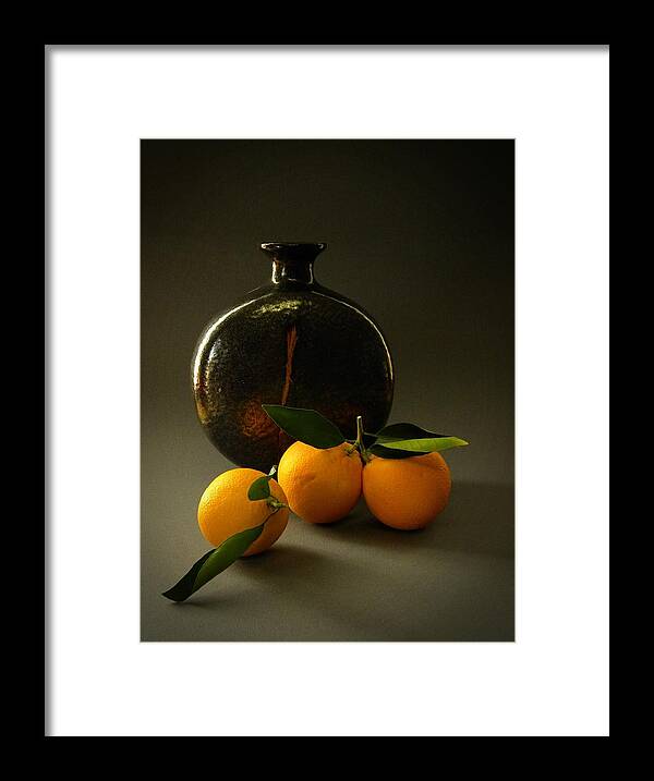 Still Life With Oranges Framed Print featuring the photograph Still Life With Oranges by Frank Wilson