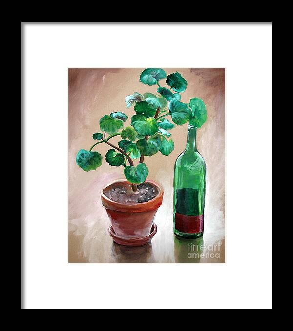 Still Life Framed Print featuring the painting Still Life With Wine by Michelle Bien