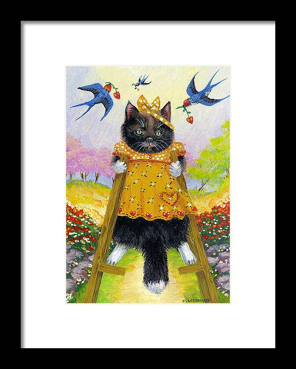 Cat Framed Print featuring the painting Stilts by Jacquelin L Vanderwood Westerman
