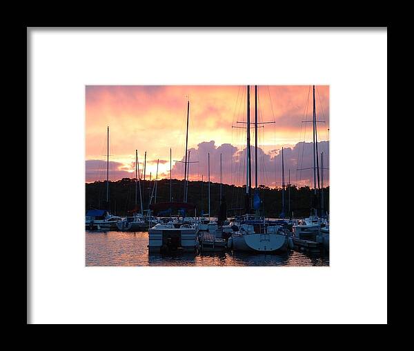 Sailboats Framed Print featuring the photograph Stockton Sunset by Deena Stoddard