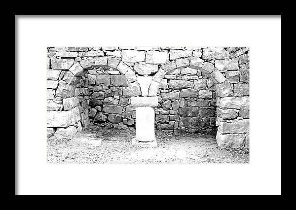 Stone Framed Print featuring the photograph Stone Arches Double Door by Rita Adams