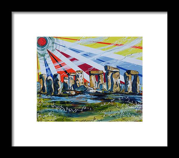 Stonehenge Framed Print featuring the painting Stonehenge by Laura Hol Art