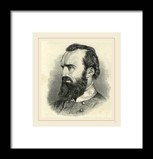 Stonewall Jackson Framed Print featuring the drawing Stonewall Jackson, Usa 19th Century by Liszt collection