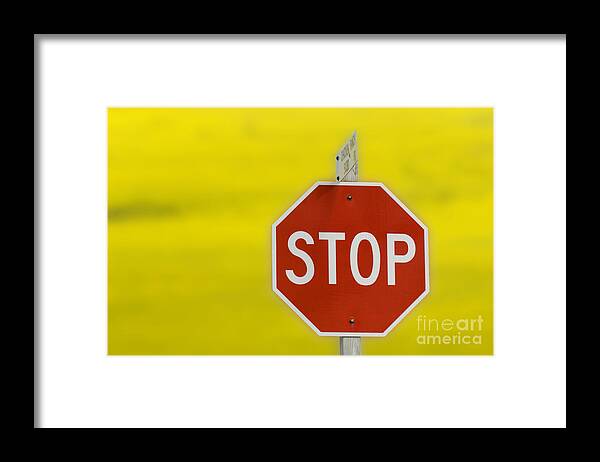 Stop Framed Print featuring the photograph Stop Sign by John Shaw