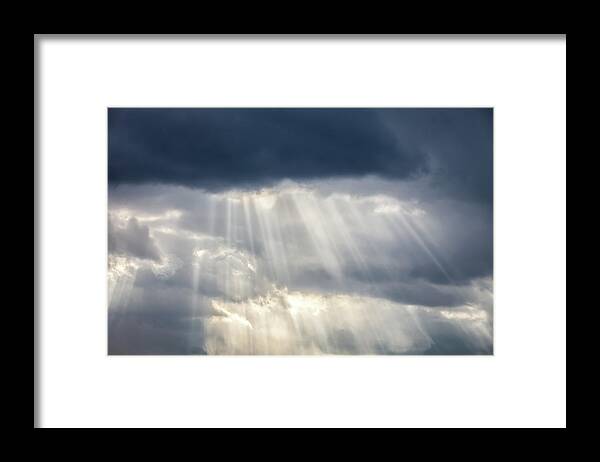 Sunlight Framed Print featuring the photograph Storm Clouds & Sun Beams by Ryasick