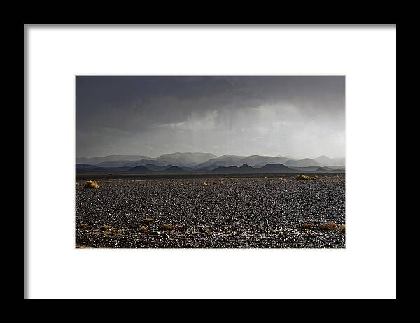 Scenics Framed Print featuring the photograph Storm In Moroccan Desert Africa by Pavliha
