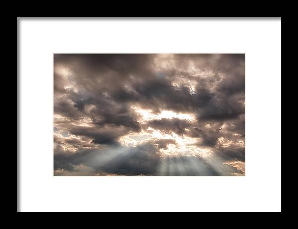 Calm Framed Print featuring the photograph Storm Rays by Lars Lentz